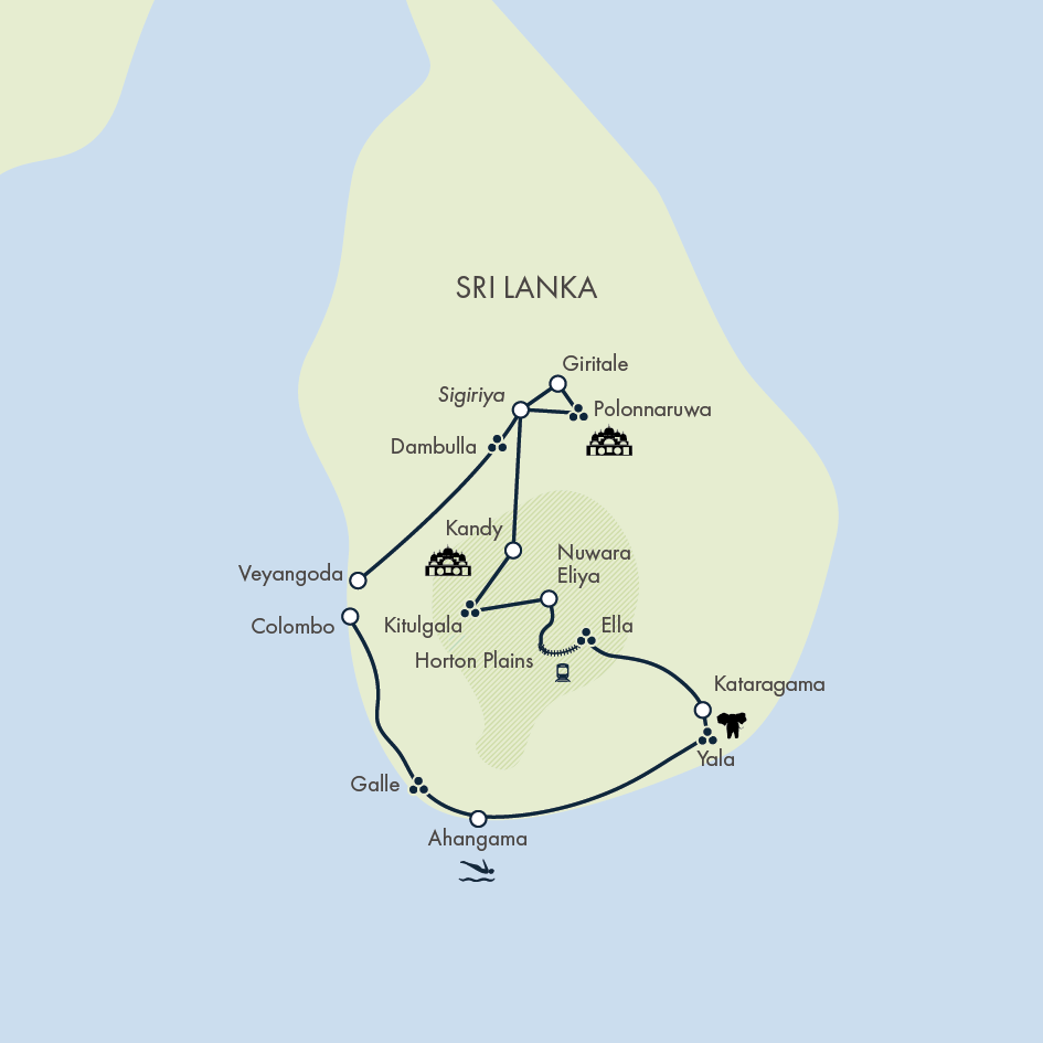Discover Sri Lanka Itinerary Map