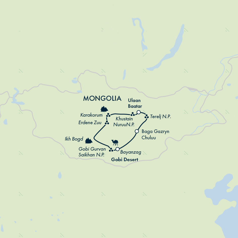 Discover Mongolia - Naadam Festival Itinerary Map