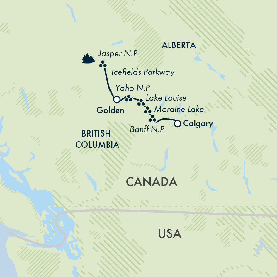 Discover the Canadian Rockies: Jasper to Banff Itinerary Map