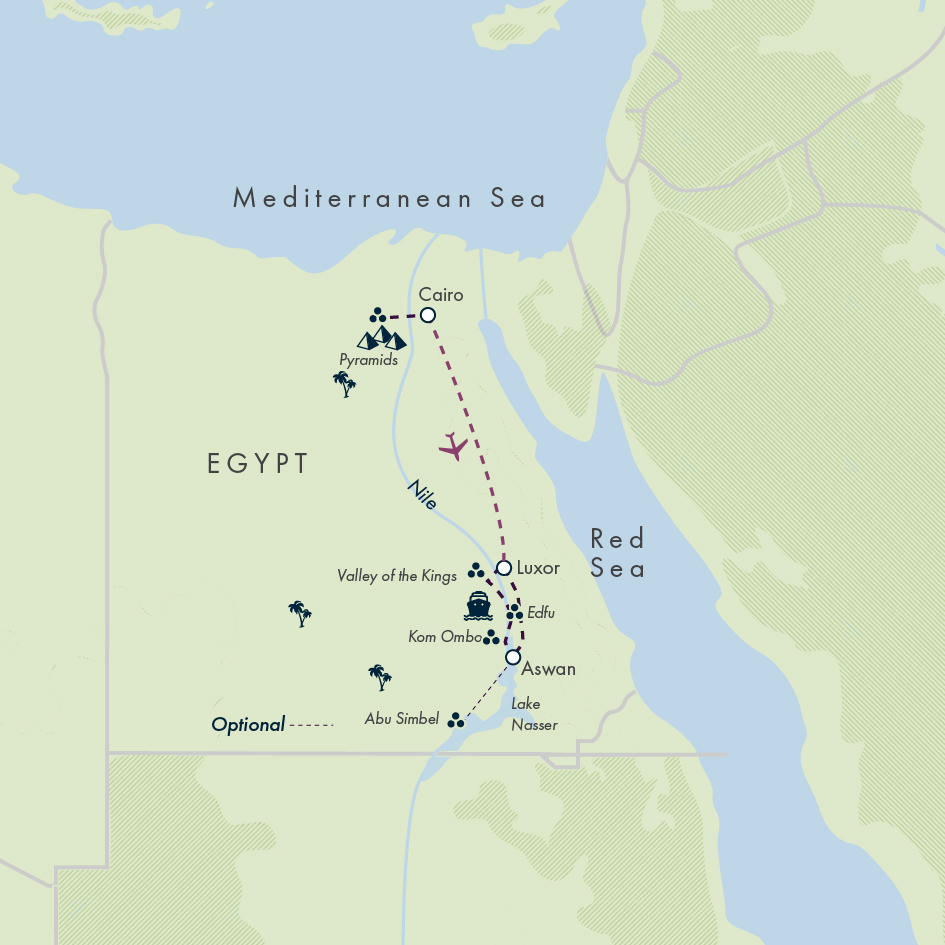 Ancient Egypt & Nile Cruise – Premium Adventure Itinerary Map