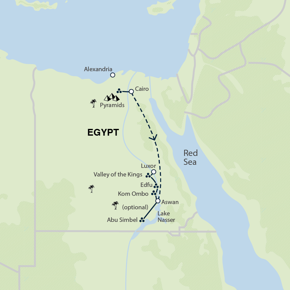 Highlights of Egypt Itinerary Map
