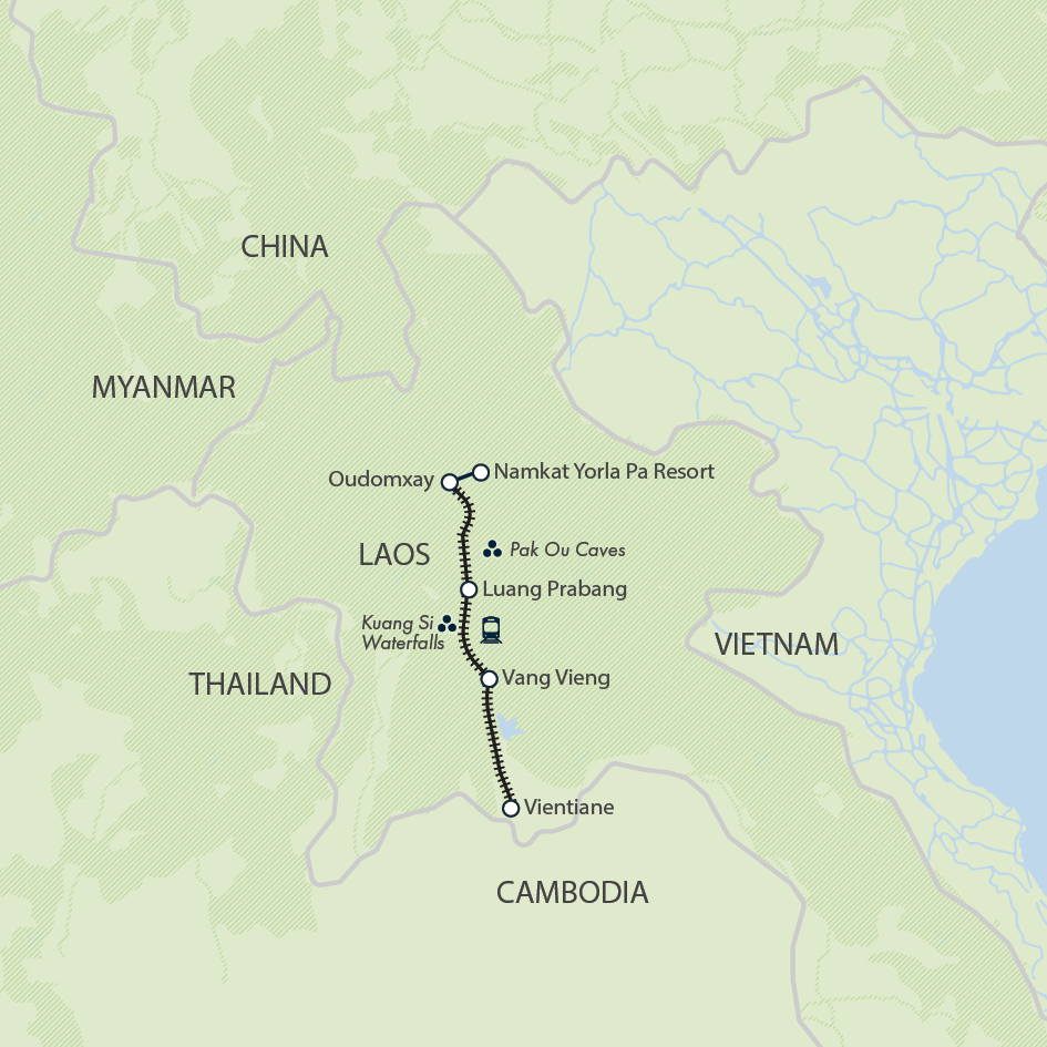 Discover Laos in Comfort Itinerary Map