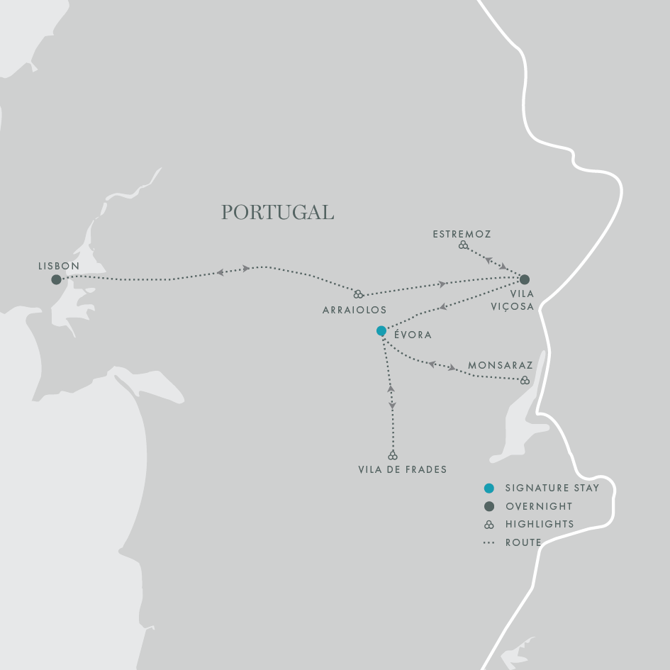 Signature Portugal | Alentejo’s Land & Legacy Itinerary Map