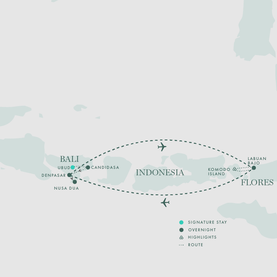 Signature Indonesia | The Sacred Wild Isles Itinerary Map